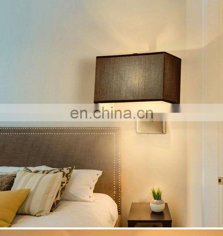 New living room wall lamp creative led bedside wall lamp Chinese style simple   cloth hotel lamp