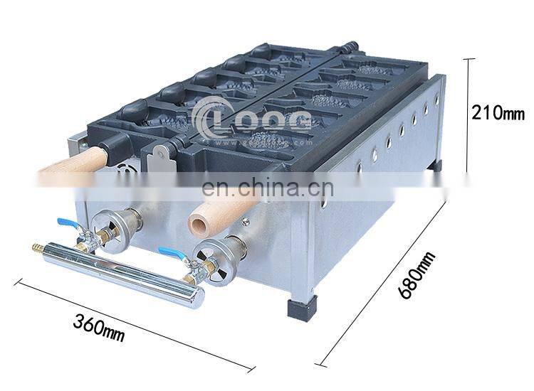 2016 Newest Commercial Use Gas Open Mouth Taiyaki Grill Ice Cream Fish Shaped Machine
