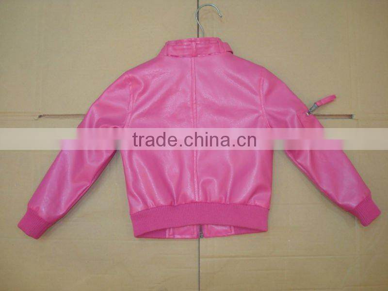 Girls fashion washed PU spring jackets