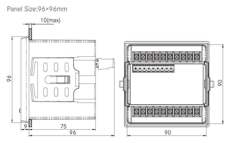 SI96 96*96mm single phase digital display LED panel ac ammeter amp meter
