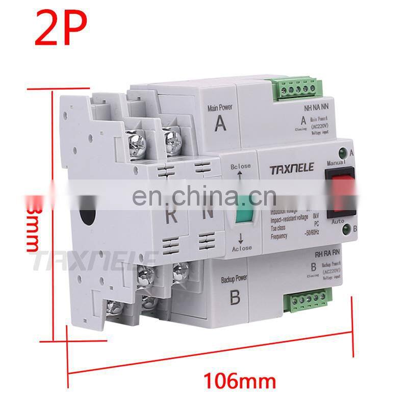 MCB type Dual Power Automatic transfer switch 2P 100A ATS Circuit Breaker Electrical Switch
