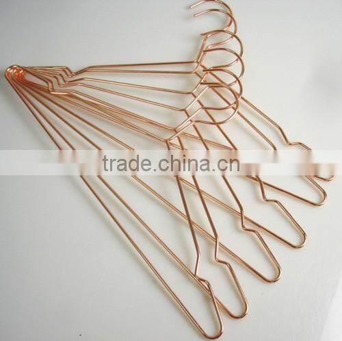 YY0072 high quality rose gold copper wire coat hangers shirt hanger dress hanger