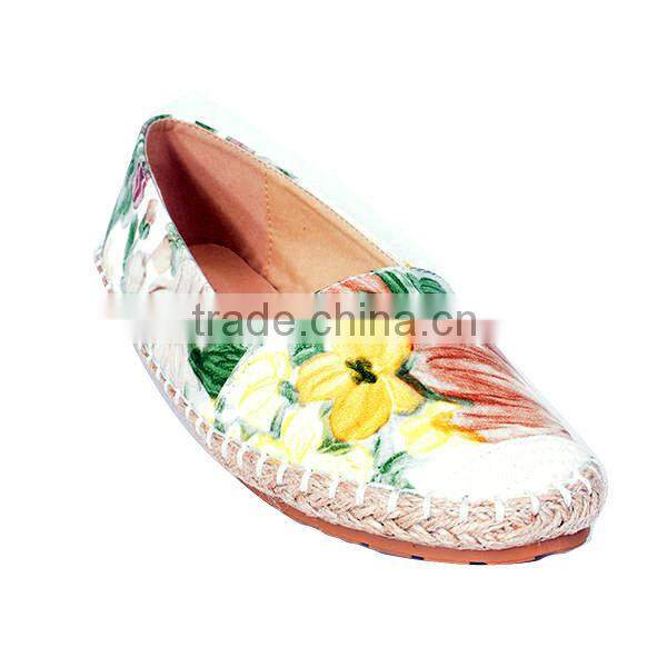 spring series linen flat shoes pretty girls flower design canvas shoes