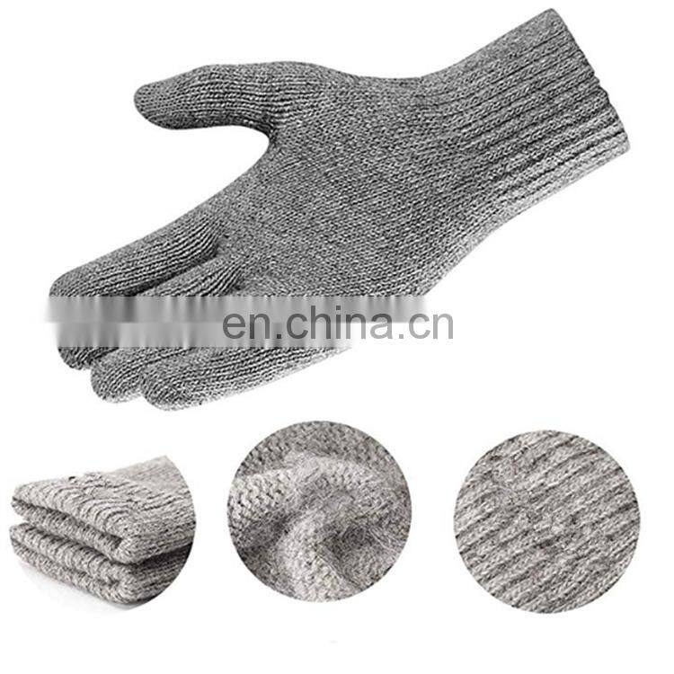 HY Cheap Winter Knit Gloves Thick Knit Gloves Guantes Invierno Anti-Freeze Protective Acrylic Mitten