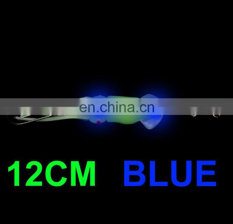 12cm 12g Trolling Sea Fish Lures Luminous Octopus artificial bait for fishing LED Light Electronic squid bait