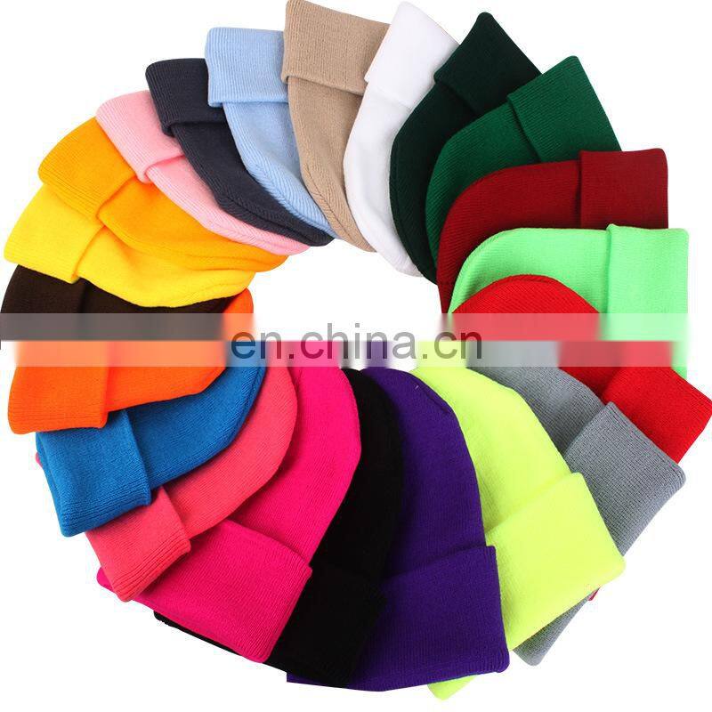 Fluorescent hat  acrylic wool hat men and women couples autumn and winter knitted can be customize