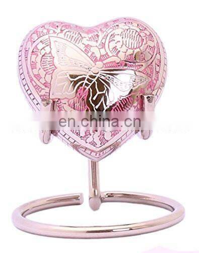 hand painted heart shaped antique urn