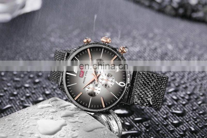 2019 Mini Focus MF0114G Mesh Steel Belt New Quartz Watches For Men