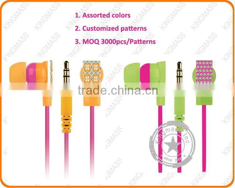 2014 newest gift packaging set Personalized phone cases + earphones (Customized color and patterns)