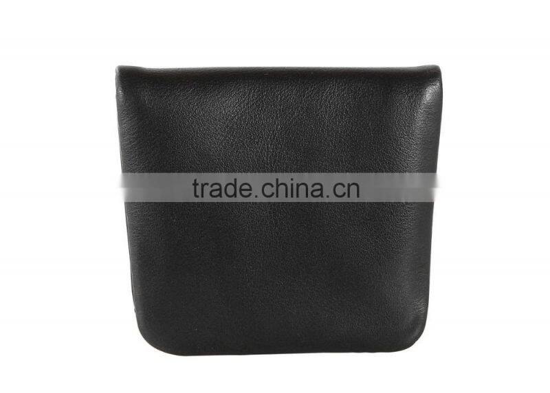 black soft calf leather pocket coin holder coin case coin pouch