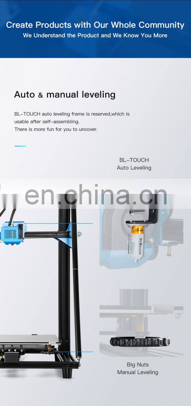 noiseless large build size CR 10V2 3d printer kit with top-quality innovatory 3d printing printer accessories filament