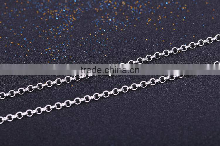 2015 wholesale fashion jewelry rhodium plated BL chain necklace