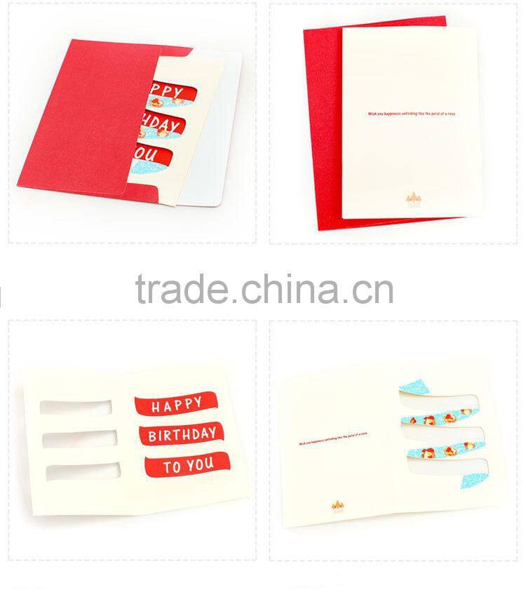 creative fashion happy birthday gift card/birthday greeting card