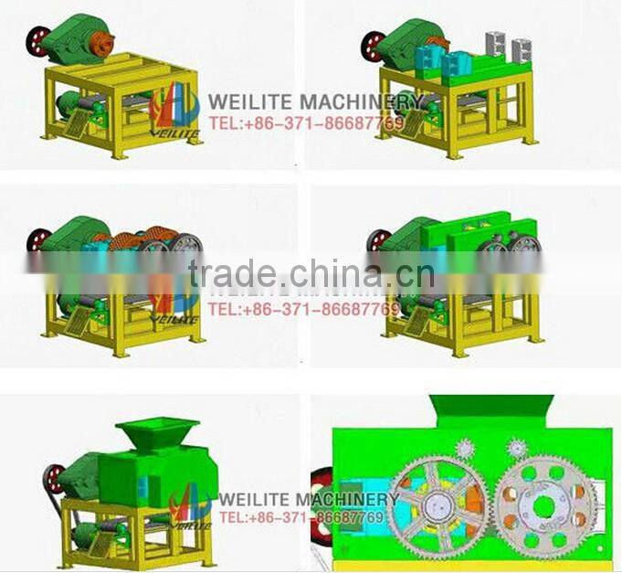 9Cr2Mn steel roller press round shape charcoal / peat / coal briquette making machine