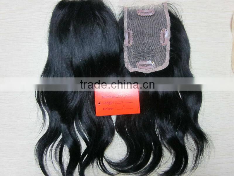 Lace closure hair piece in 100% human hair cuted from one person