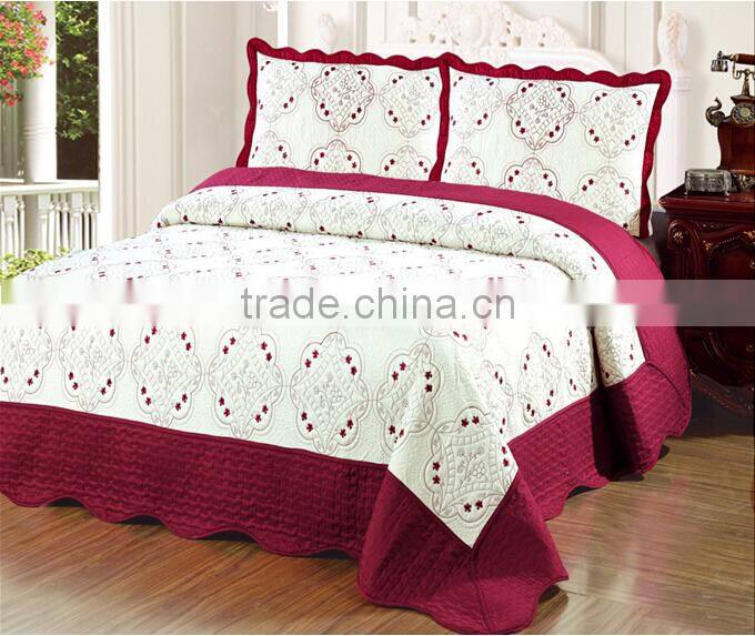 Hot Sale 3Pcs Embroidered Quilt Set