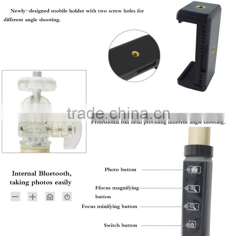 Factory supply cheapest wireless monopod mini wholesale bluetooth selfie stick for smartphone