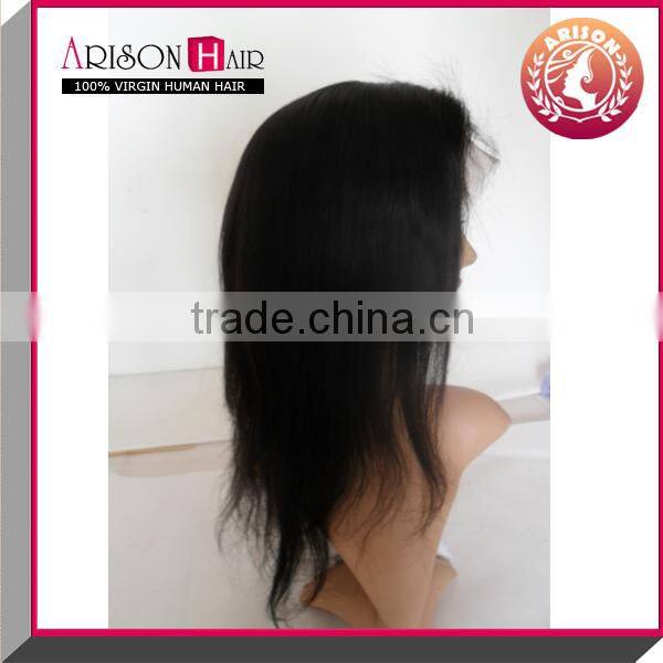 Wholesale full lace wig chinese virgin silk top