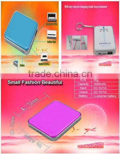 To high quality mirror Portable power bank rechargeable 2200mah