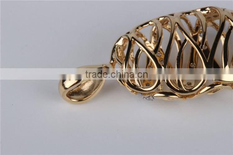 2015 new design fashion jewelry 18K rose gold diamond leaf pendants micro set