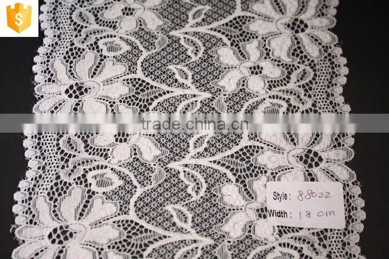pretty design stretch lady lace fabric,fancy flower elastic lace fabric