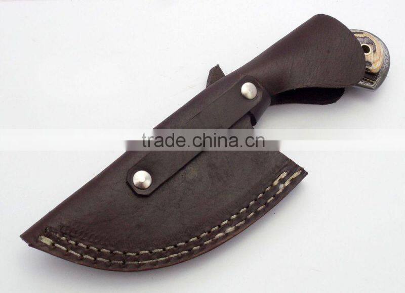 HT CUSTOM HANDMADE DAMASCUS SKINNER KNIFE