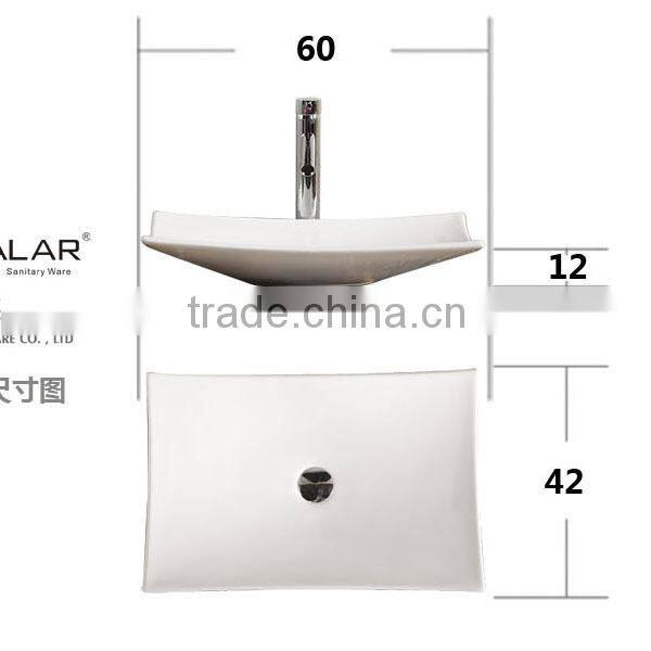 GA-3009 Bathroom design rectangular handmade ceramic sink
