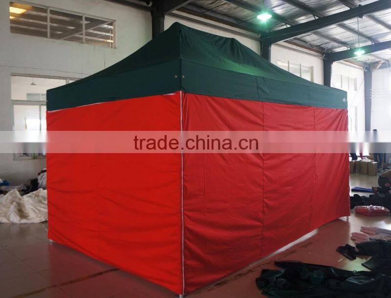 3m * 4.5m small hexagon folding gazebo with door and window for sales