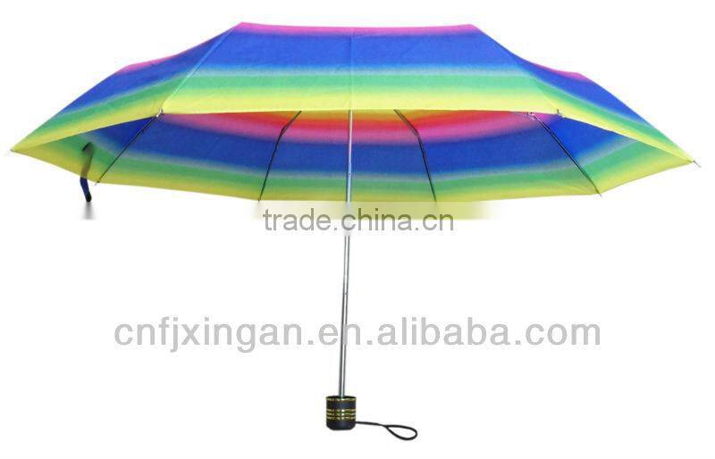 coloful 3 fold manual open umbrella