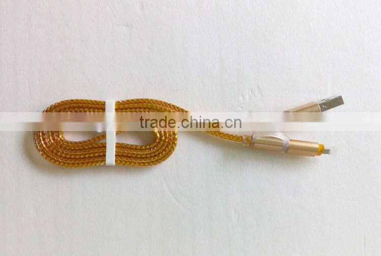lighting micro usb cable, 1m Colorful 2in1 Usb Data Cable for iphone, for android phone