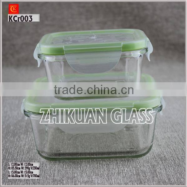 High-borosilicate glass Crisper with lid Glass Food Storage Container