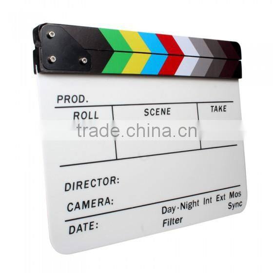 Commlite Director's Film Clapboard Video Clapboard Studio Clapboard with Color Sticks