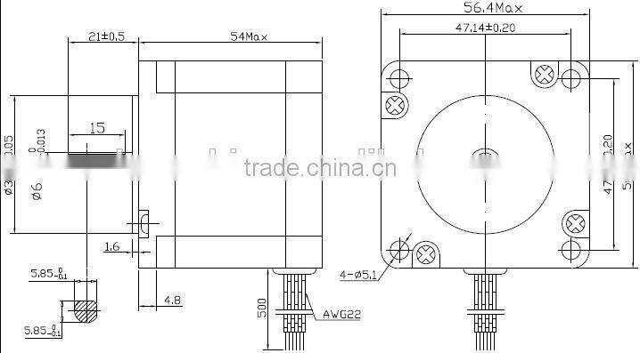 Hybrid 2 phase stepping motor nema 23 small size step motor