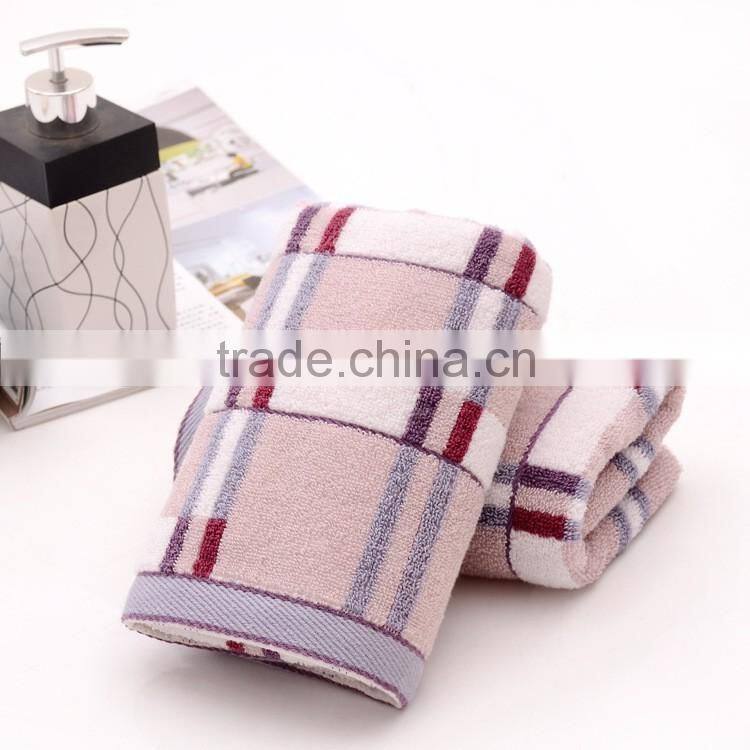 hot sale good qulity 100% cotton face towel wholesale plaid towel