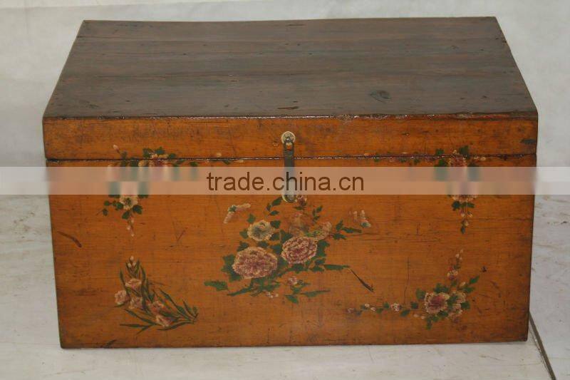 Reproduction vintage chinese classical antique solid wood painting box