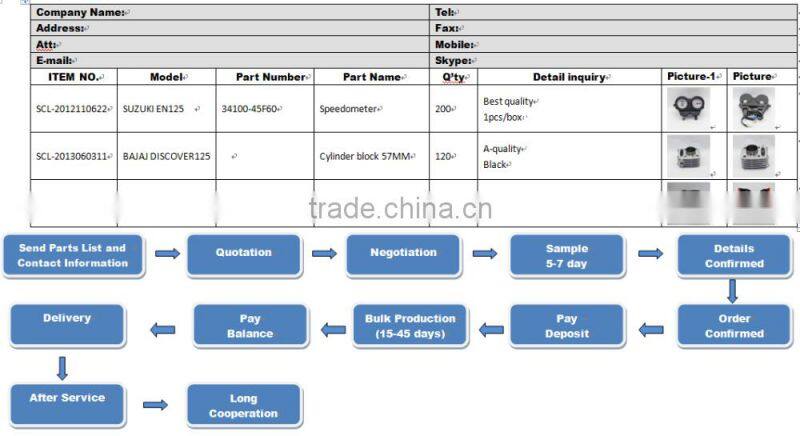 SCL-2013080150 DISCOVER135 58mm cylinder kit for wholesale motorcycle parts