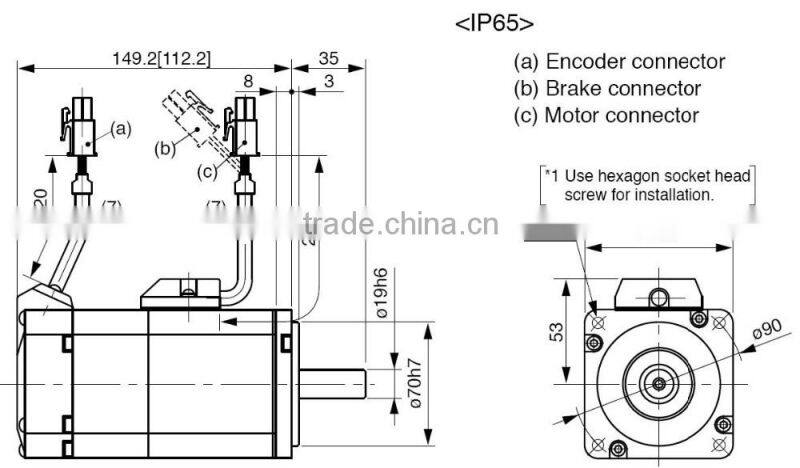 Low cost Panasonic 750w,2.3Nm,3000rpm,low inertia ,20bit incremental encoder 3phase AC servo motor