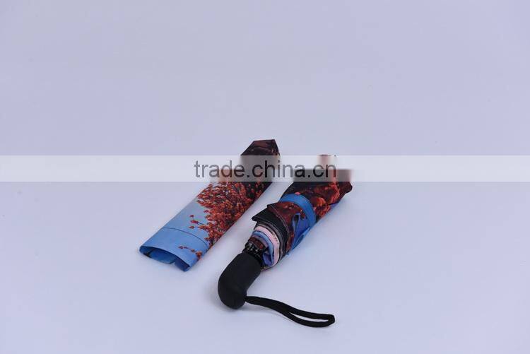 Auto open and colse windproof umbrella with digital printing umbrella