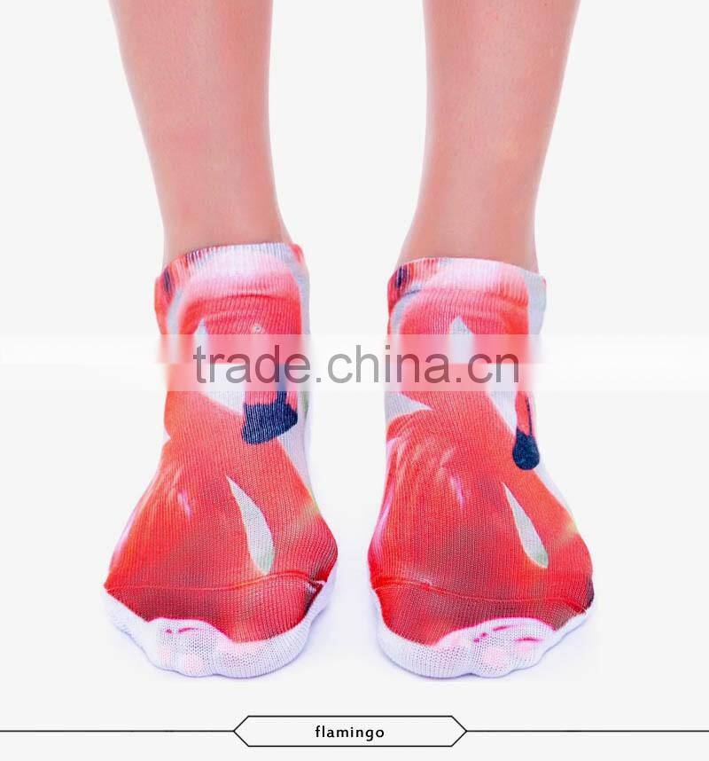 fashion children kids high quality 3d digital full print colorful ankle socks sports unisex custom hot sale stretch spandex