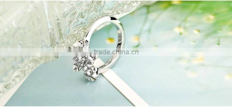 European and American fashion hot style Austrian crystal snowflake silver jewelry set 925