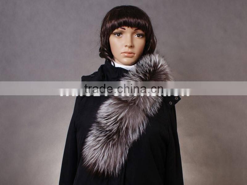 genuine silver fox fur trim for hood