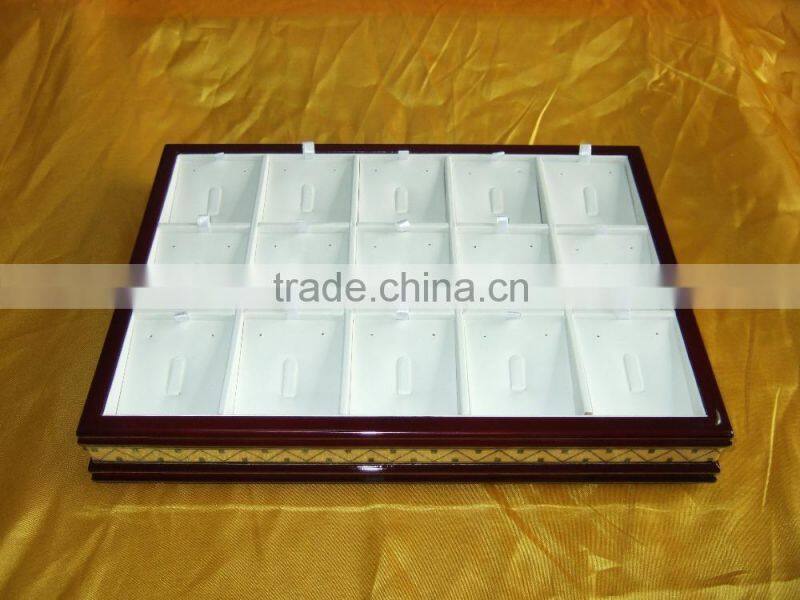 Wholesale PU Leather Jewelry Wooden Box Display Tray/Jewelry Display