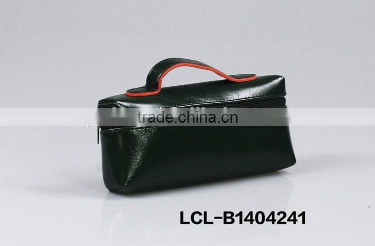 LCL -B1404241-L raw cut bi color pvc semi pu cluth envelope cosmetic bag doument holder mini pad pouch