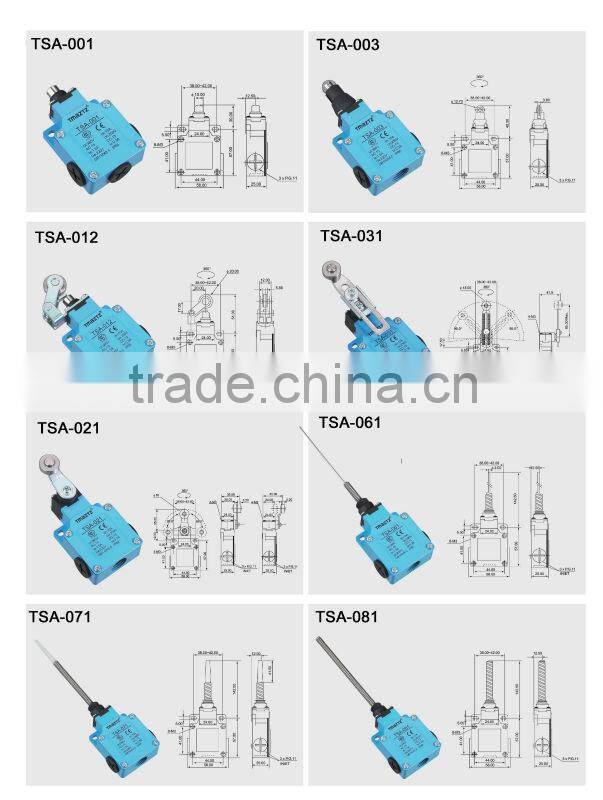 Newest mini waterproof adjustable roller arm Limit Switch TSA-031