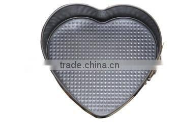 Dia.26*H7cm Carbon Steel Non-stick Heart Springform Cake Pan 2pcs set