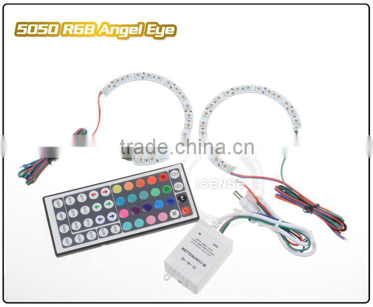 Hot selling DC12v Epistar chips 5050 smd White PCB semi circle 92mm angel eyes rgb led light for vw
