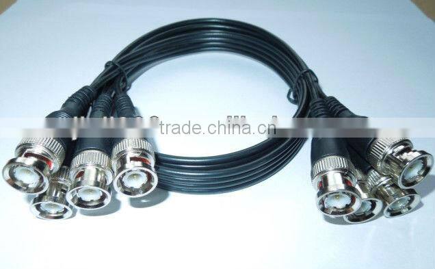 1.8m Video 4BNC to 4BNC suitable for cctv cable,Black