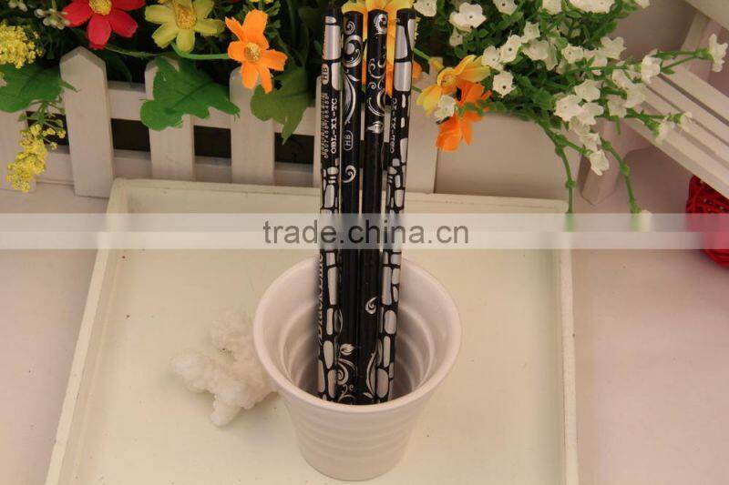 teenagers /round black wooden HB pencil/removing film printed /blister paper card/Wooden hb pencil