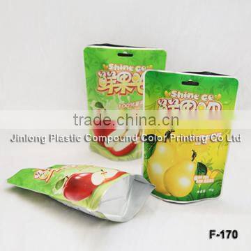 aluminium foil dry fruit plastic bag with bottom gusset and euro hole