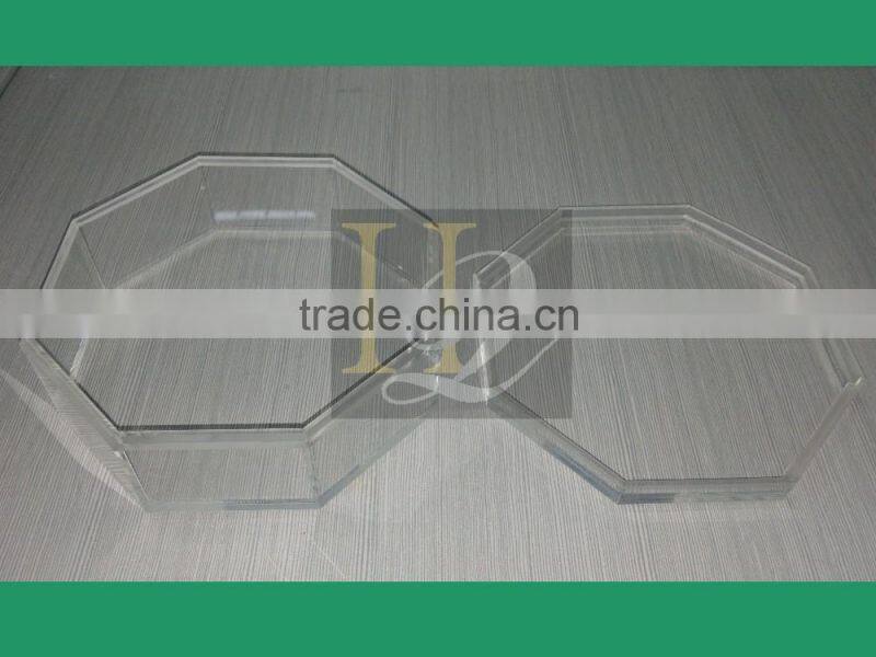 Eco-friendly clear octagonal-shaped acrylic candy chocolate display box with cover